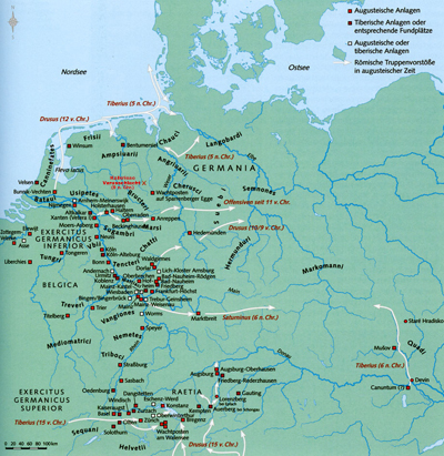 Römische Militäranlagen im gallisch-germanischen Grenzraum in augusteisch-tibetischer Zeit